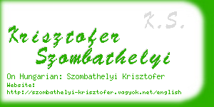 krisztofer szombathelyi business card